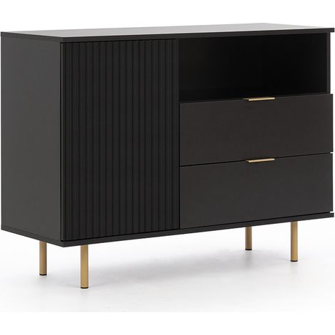 Kommode 107cm breit, in matt schwarz NADOR-132 (1/5)