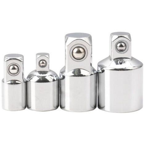 4 Pièces Adaptateur Douille, Adaptateur à Cliquet Adaptateur de Douille 1/4" à 3/8", 3/8" à 1/4", 3/8" à 1/2", 1/2" à 3/8" Jeu d'Augmentateurs et Réducteurs pour Douilles et Embouts