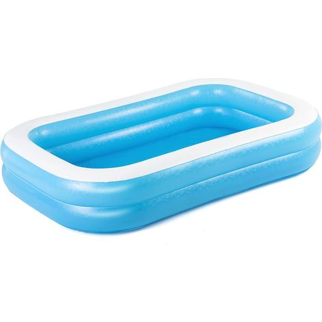 1 piscine gonflable bleue 262 x 175 x 51 cm, piscine pour enfants et adultes, adaptée aux jardins/fêtes (1/5)
