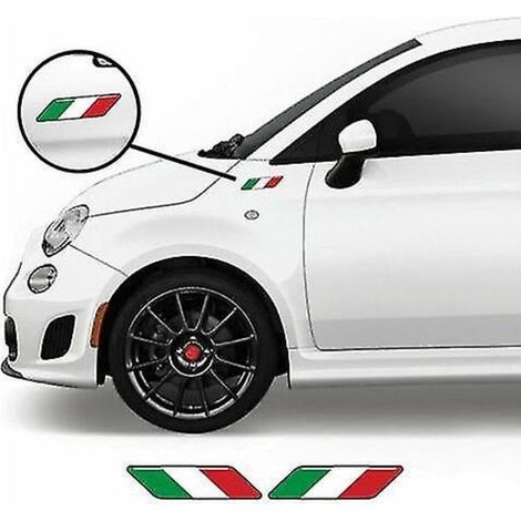 HOXILEELEO - Adesivi in vinile che rappresentano la bandiera italiana sulle ali laterali della Fiat 500 Abarth Scorpione (1/2)