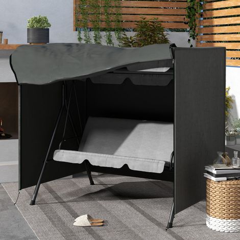 Copertura impermeabile per altalena a 3 posti 177 x 114 x 152 cm grigio scuro DESVIAE (1/5)