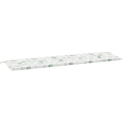 Coussin de banc de jardin,Coussin d'extérieur Floral Blanc et vert 180 x 50 x 4 cm CFW547444 (1/5)