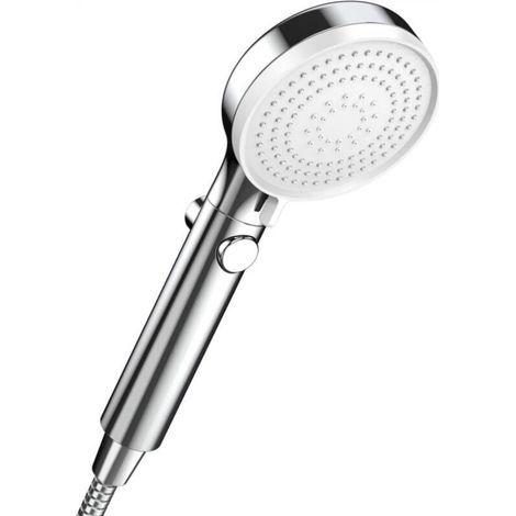 [JAMAIS UTILISÉ] Pommeau de douche avec bouchon, douchette universelle haute pression, pommeau de douche de salle de bain 3 modes, pommeau de douche avec bouton d'arrêt pour économiser l'eau, chrome (1/4)