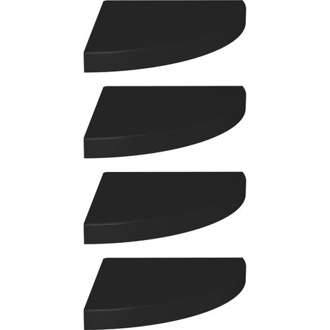 Étagères d'angle murales 4 pcs,Étagère flottante noir 35x35x3,8 cm MDF CFW67014 (1/5)