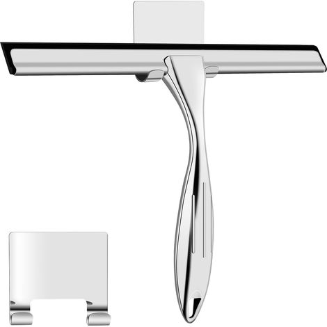 Extracteur de douche en acier inoxydable pour porte en verre, douche avec support, lave-glace pour salle de bain, fenêtre et miroir de voiture en verre (1/5)
