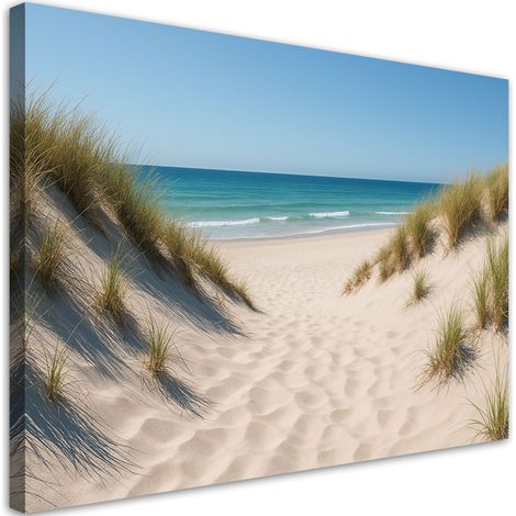 Tableau déco Plage Mer Dunes Shabby Chic 100x70 (1/4)
