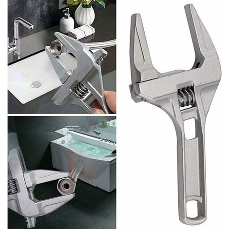 Ultra-thin and extra-wide adjustable wrench 16-68 mm, one piece, silver (1/5)