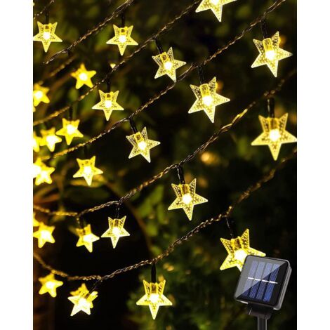 Guirlande Lumineuse Exterieur Solaire 12M 100 LED Guirlande Solaire Extérieure, IP65 Étanche 8 Modes Décoration Lumière (1/5)