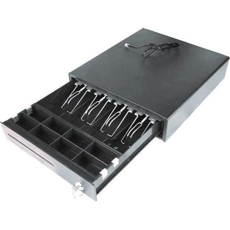 Cajón portamonedas Iron-15 / 37 cm / 4+8 / RJ11 / Negro / Automático - Manual