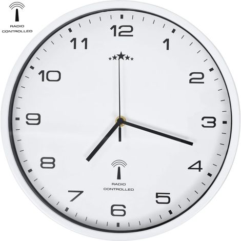 Horloge murale radioguidée avec mouvement à quartz 31 cm Blanc DEC022249 (1/5)