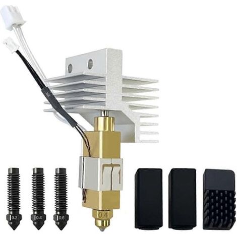 Kit de buses en laiton et acier trempé de 0,4 mm pour tête d'impression Centauri en carbone-céramique, avec buses trempées supplémentaires de 0,2/0,4/0,6 mm (1/5)