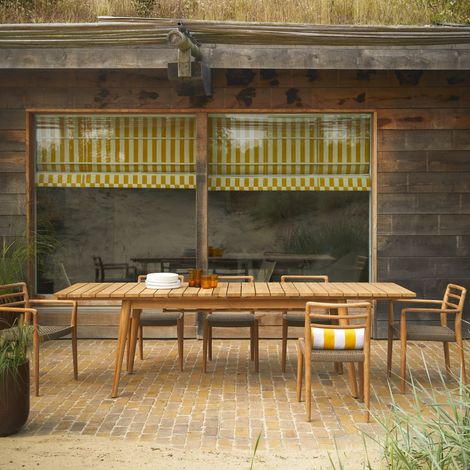 Table de jardin extensible en teck massif 6-12 pers. Vadim (1/5)