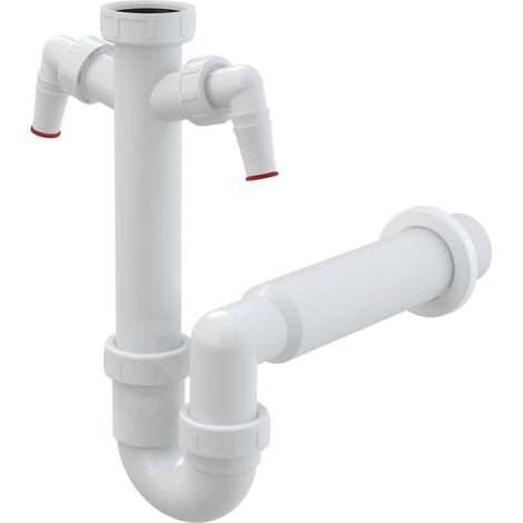 Alcadrain Siphons - Siphon d'évier, 2 raccordements A82-DN50 (1/2)