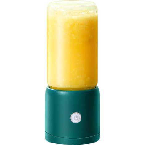 Drahtloser Mixbecher, 380 ml, USB-wiederaufladbar, 8 Hochgeschwindigkeitsmesser, doppeltes Glasbehälter-Set, Selbstreinigungsfunktion