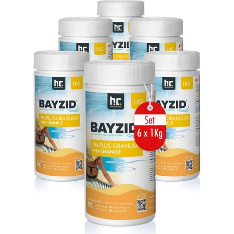 6x 1 kg BAYZID® pH Plus Granulat für den Pool
