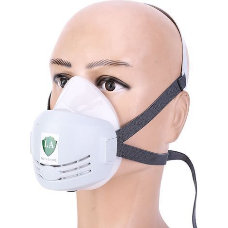 Masque de soudure protection respiratoire anti-poussière soudeur filtre menuiserie pulvérisation Demi masque Gris (1/5)
