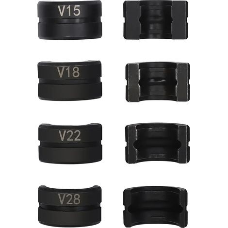 Set di matrici per crimpatura tubi, struttura in acciaio resistente, compatibilità versatile, colore nero (1/2)