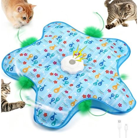 Jouet interactif automatique pour chat rechargeable avec canne à plumes, idéal pour stimuler les chats et chatons (1/2)