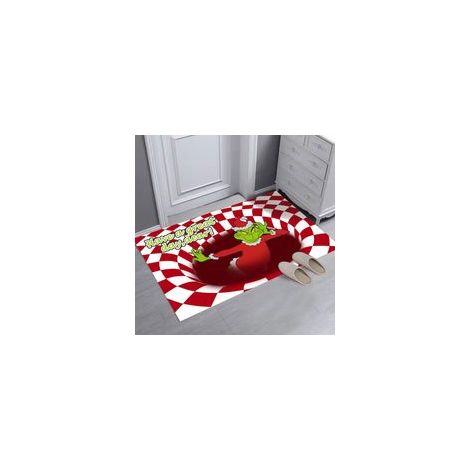 Tapis de Noël à effet 3D, antidérapant, pour l'intérieur et l'extérieur, avec un monstre vert en 3D. Tapis en velours à effet 3D, 60 x 90 cm