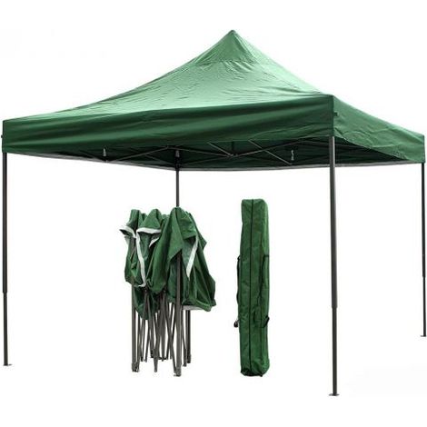 Gazebo 3x3 Pieghevole Impermeabile Richiudibile Fisarmonica Fiera mercato Verde (1/5)