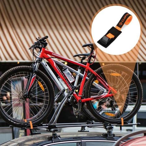 Sangles de serrage à cliquet - lot de 4 - 40 cm x 20 mm - capacité 200 kg - pour porte-vélo et vélo électrique (1/5)