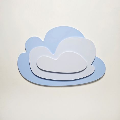 Decorazione murale in rilievo 3D KiddyMoon per la cameretta dei bambini, realizzata in MDF con motivo a nuvole. (1/4)