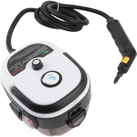 Nettoyeur vapeur portable 1500 W, vapeur haute température 105 °C, nettoyage en profondeur, réservoir d'eau amovible, 3 têtes de brosse, buse coudée, grattoir à vitres et housse de protection en tissu (1/5)