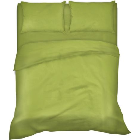Completo letto lenzuola tinta unita 100% cotone made in Italy 6 misure parure Verde Exotic - 1 Piazza maxi
