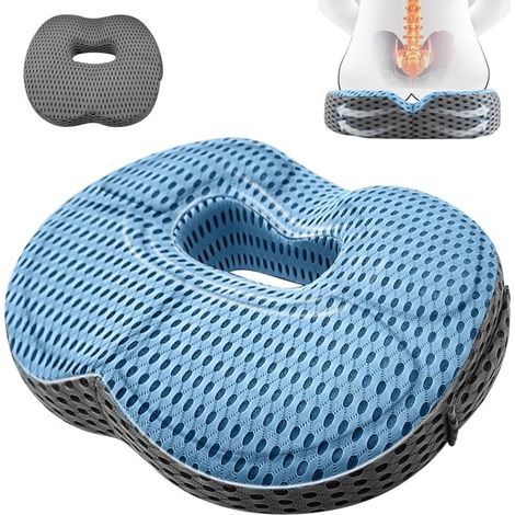 Coussin D Assise Orthopédique - Mousse Memoire De Forme 44x39x8cm - Pour Bureau Voiture Fauteuil Roulant Canapé - 1 Piece (1/5)
