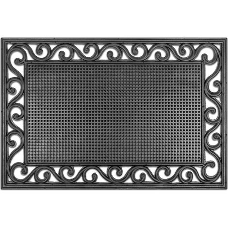 Garronda Paillasson Extérieur Entrée 40 x 60 cm en Caoutchouc Noir GD-0263 (1/5)