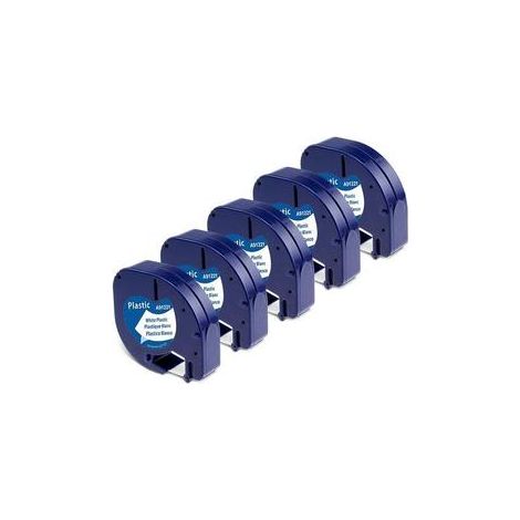 Ruban Étiqueteuse - 12 mm x 4 m - Noir sur Blanc - Compatible LetraTag - 1 Unité (1/5)