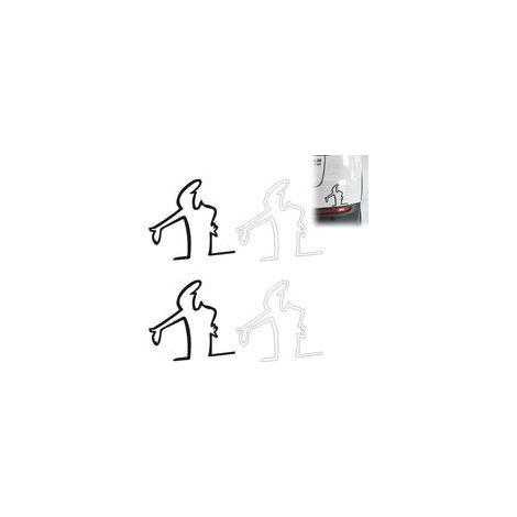 4 Pièces Autocollant Voiture Sticker Voiture Extérieur Dessin Animé pour Carrosserie Autocollants de Rappel de Rayures Réfrigérateur Moto Porte Mur Ordinateur