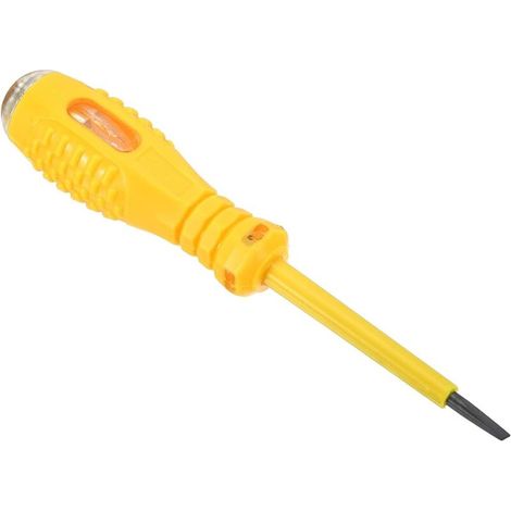 AC Voltage Tester 150-500V Contact Electricity Detector Slotted Screwdriver with Neon Tube, Yellow (1/5)