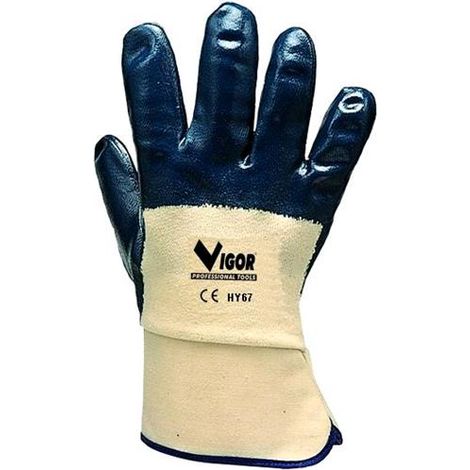 Guanti Vigor in Nitrile Hy-67 Polso Sicurezza Ce-2 Mis. 9 L Conf. 12 Paia