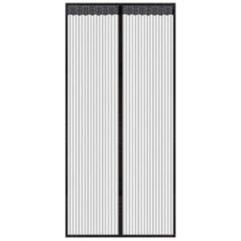 Magnetisches Türgitter – Extrem strapazierfähiges Gewebe, Magnetverschluss oben und unten, selbstschließend, insektenabweisend, hält frische Luft drin (80 × 210 cm, Schwarz) (1/4)