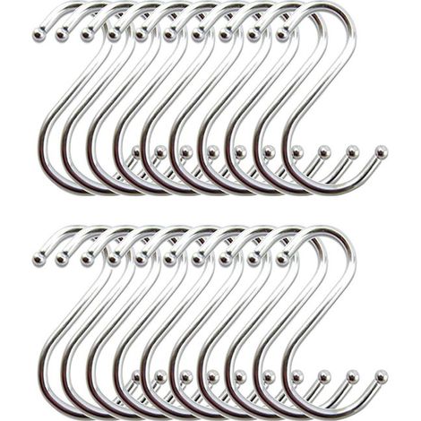 20 Edelstahl-S-Haken – Hochleistungsausführung – Silber (1/5)
