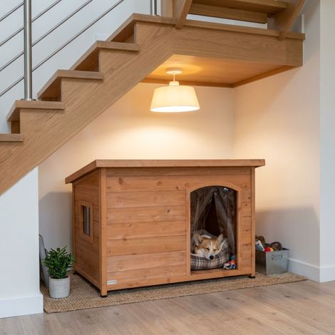 Large Wooden Indoor Dog House & Pet Den with Window (1/5)
