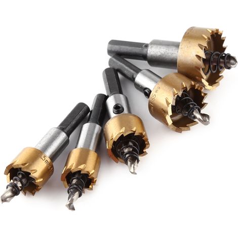 5-teiliges Titan-HSS-Bohrer- und Lochsägen-Set, Metallbearbeitungswerkzeuge 16–30 mm (1/5)