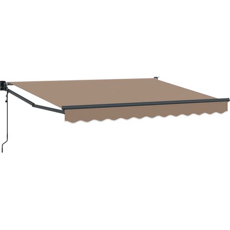 vidaXL Retractable Awning Taupe 3.5 x 2.5 m Polyester and Metal