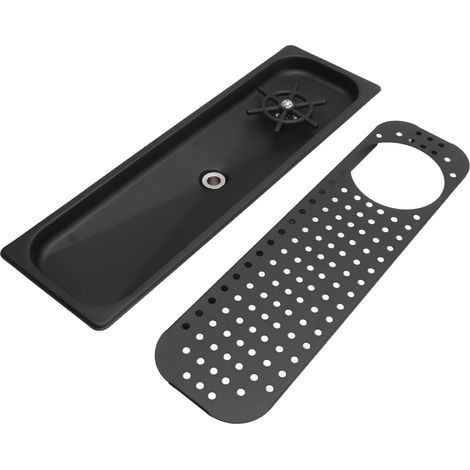 Rince-pichets/lave-tasses en acier inoxydable 304, rinçage haute pression avec bac de récupération et tuyau, idéal pour bars et cafés (noir). (1/5)