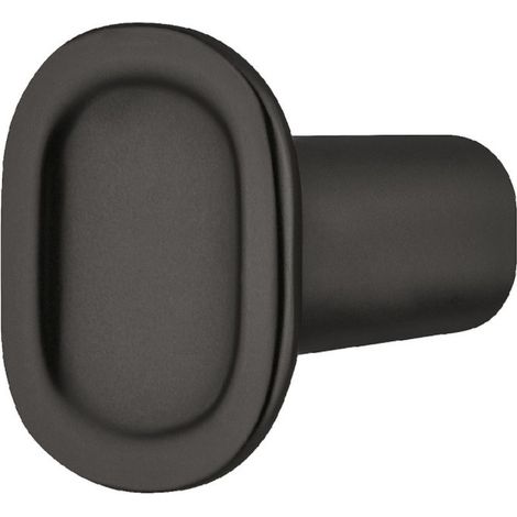 Moderner Möbelknopf aus verzinkter Legierung, 24 x 29 mm, für Schrank-, Schubladen- oder Türgriffe, mattschwarz (1/3)