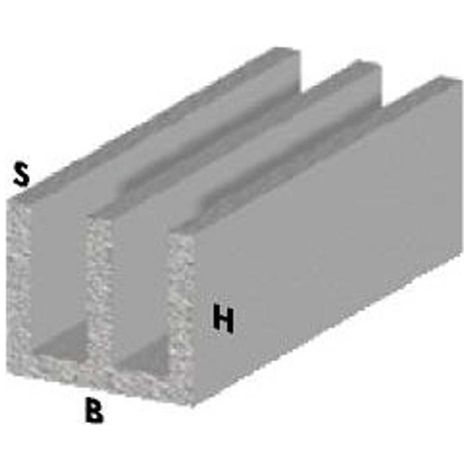 profilo canalino doppia U cm 200 h argento silver 20x10x1 mm alluminio