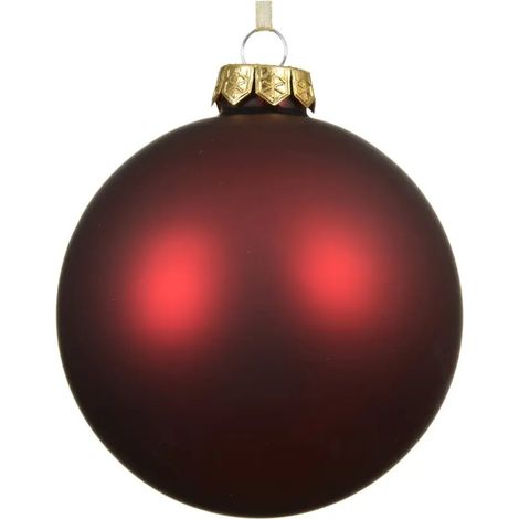 Dunkelrote matte Weihnachtskugel Ø6 cm