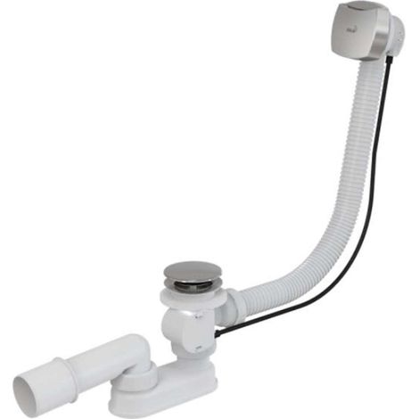 Alca Sistemi di scarico - Sistema di scarico e troppopieno per vasca da bagno, lunghezza 570 mm, cromo A51CRM (1/2)