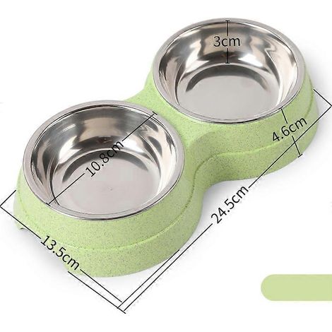 Gamelles doubles en acier inoxydable pour chiens, chats et chiots, accessoires pour petits chiens