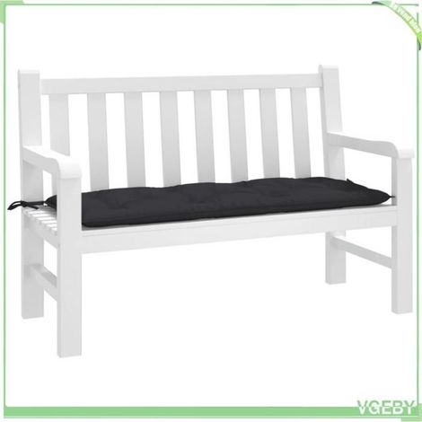 361590 Coussin de banc de jardin noir 120x50x7 cm tissu oxford (1/5)