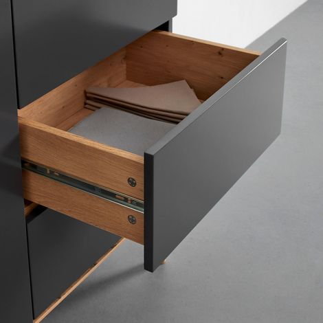 Mömax Sideboard Fosco Grau/Eichefarben Echtholz (1/5)