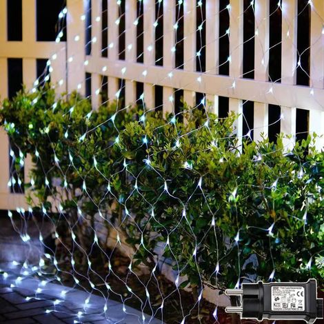 Rideau Lumineux Exterieur 200 LED 3m x 2m Filet Lumineux Exterieur, 8 Modes Étanche IP44 Guirlande Lumineuses Filet pour Décoration Intérieur Extérieur Mariage Chambre Noël Fête - Blanc Chaud