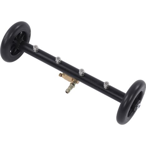 Balai de lavage sous voiture pour nettoyeur haute pression, 4 buses, 1000-4000 PSI, avec 2 rallonges, noir, pour nettoyage de châssis et dessous de caisse. (1/5)