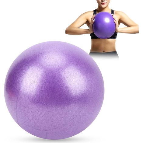 Ballon de Yoga 25cm Antidérapant et Résistant pour Grossesse et Pilates (Violet)